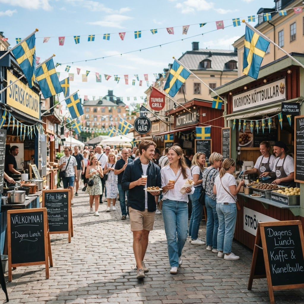 Matmarknad på torget